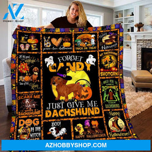 Halloween Blanket,Soft Blanket, Just Give Me Dachshund, Gift Home Decor Bedding Couch Sofa Soft And Comfy Cozy