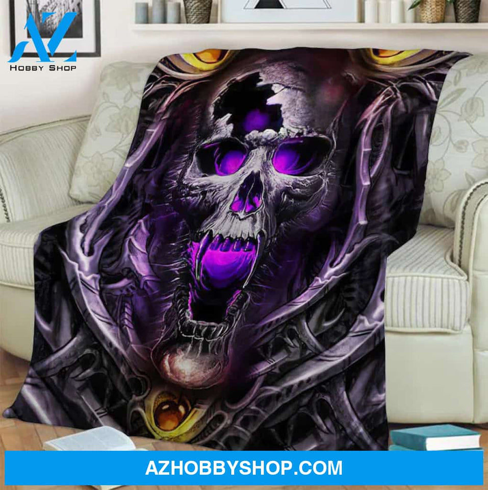 Halloween Blanket With Scary And Spooky Skull. Birthday,Anniversary,Halloween Blanket, Gift For Friend Family Home Decor Bedding Couch Sofa Soft and Comfy Cozy