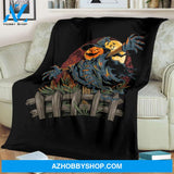 Halloween Blankets, Halloween Fleece Blankets, Scary Scarecrow Pumpkins, Gift For Friend Family Home Decor Bedding Couch Sofa Soft and Comfy Cozy