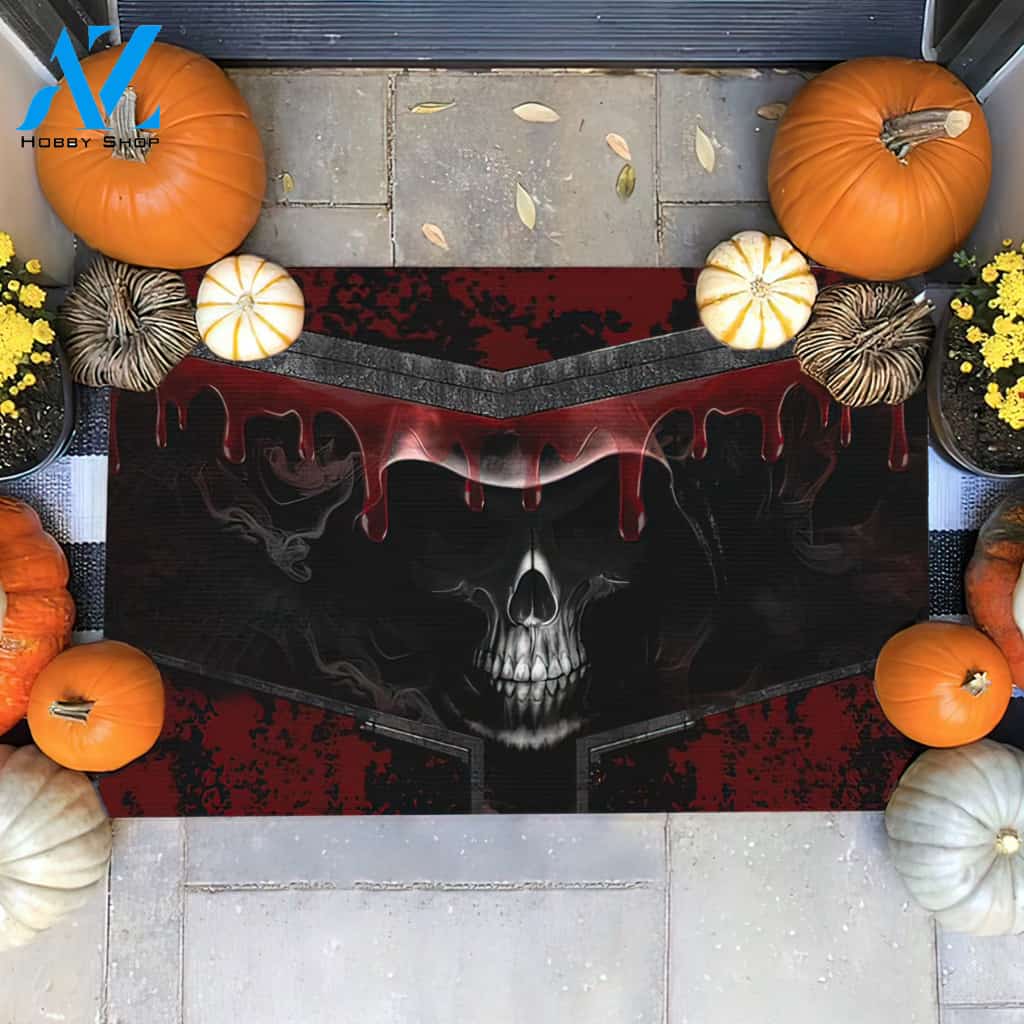Halloween Blood Skull Doormat Indoor And Outdoor Mat Entrance Rug Sweet Home Decor Housewarming Gift Gift For Friend Family Stem Feminist