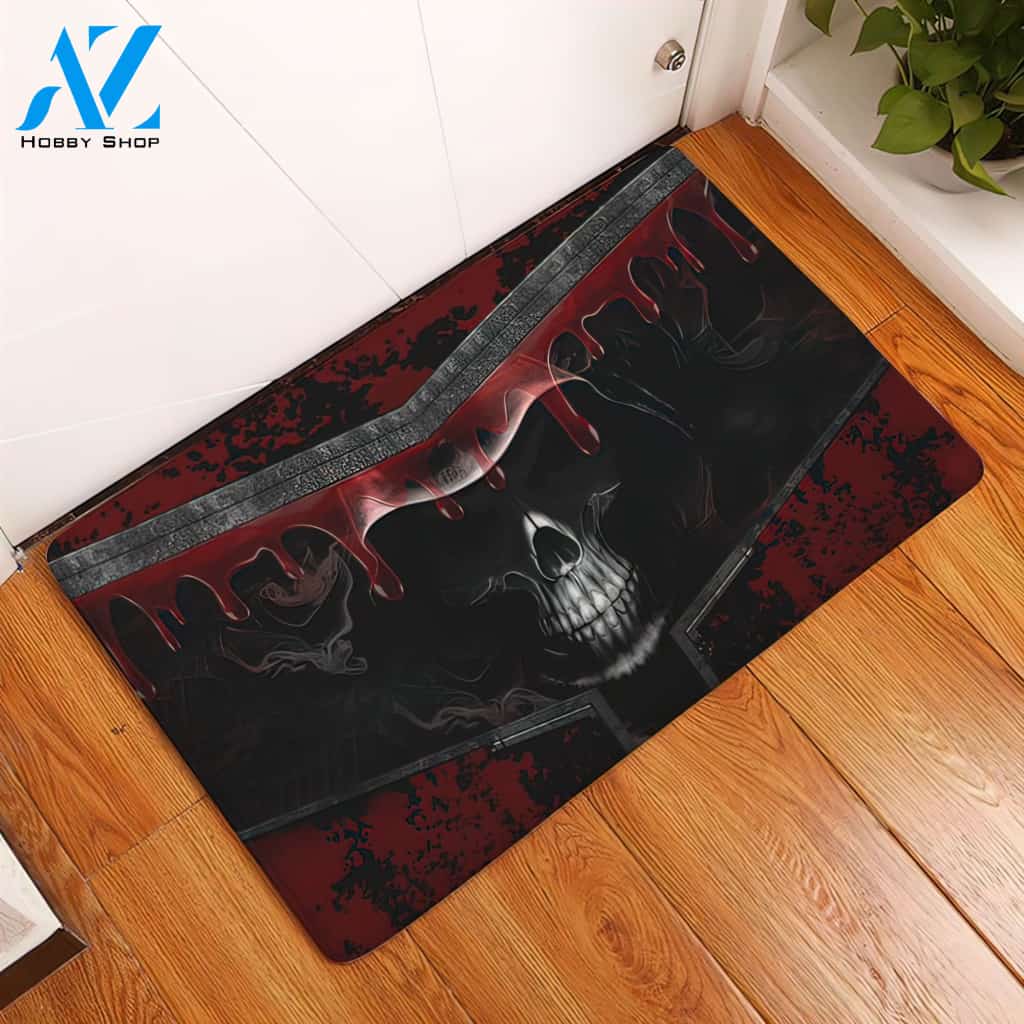 Halloween Blood Skull Doormat Indoor And Outdoor Mat Entrance Rug Sweet Home Decor Housewarming Gift Gift For Friend Family Stem Feminist