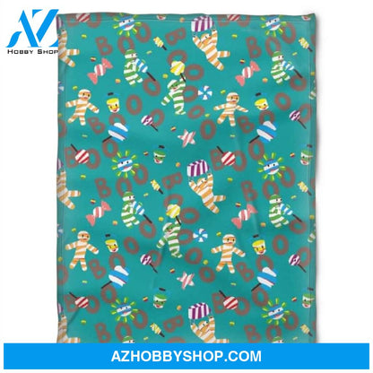 Halloween Blue Pattern Horrible Fleece Blanket Halloween Adult Blanket