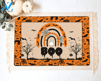 Halloween Boo Ghost Rainbow Doormat Indoor And Outdoor Mat Entrance Rug Sweet Home Decor Housewarming Gift Gift For Friend Family Stem Feminist