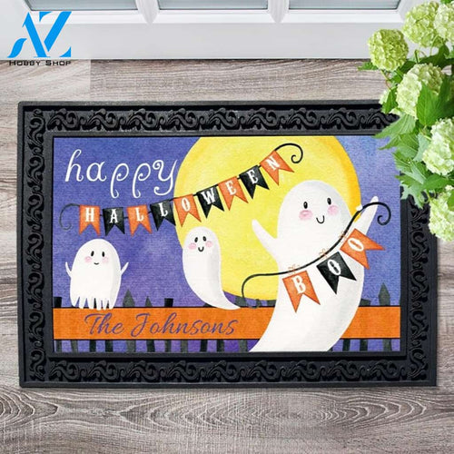 Halloween Boo Ghosts Personalized Doormat - 18" x 30"