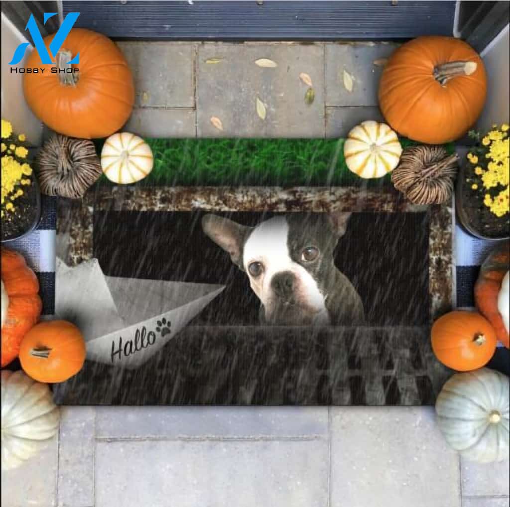 Halloween Boston Terrier It Doormat