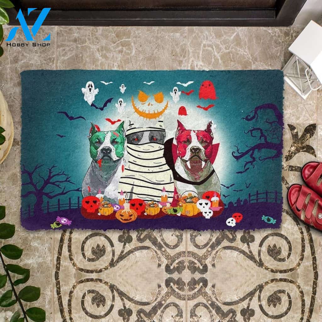 Halloween Bulldogs Doormat Indoor And Outdoor Mat Entrance Rug Sweet Home Decor Housewarming Gift Gift For Friend Family Stem Feminist