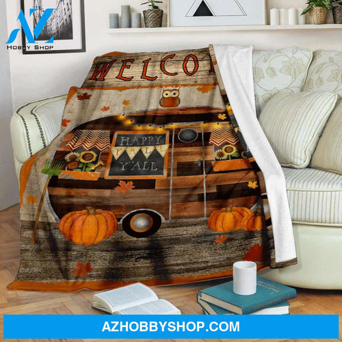 Halloween Camper Fleece Blanket - Sherpa Blanket