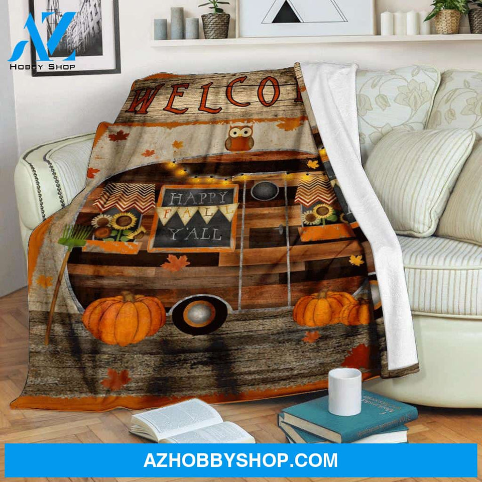 Halloween Camper Fleece Blanket - Sherpa Blanket
