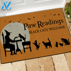 Halloween, Cat Doormat Halloween Paw Reading | Welcome Mat | House Warming Gift