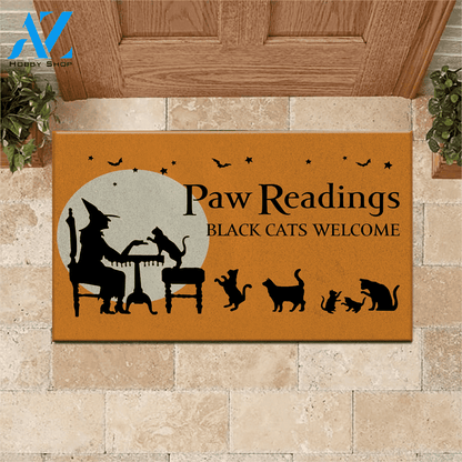 Halloween, Cat Doormat Halloween Paw Reading | Welcome Mat | House Warming Gift