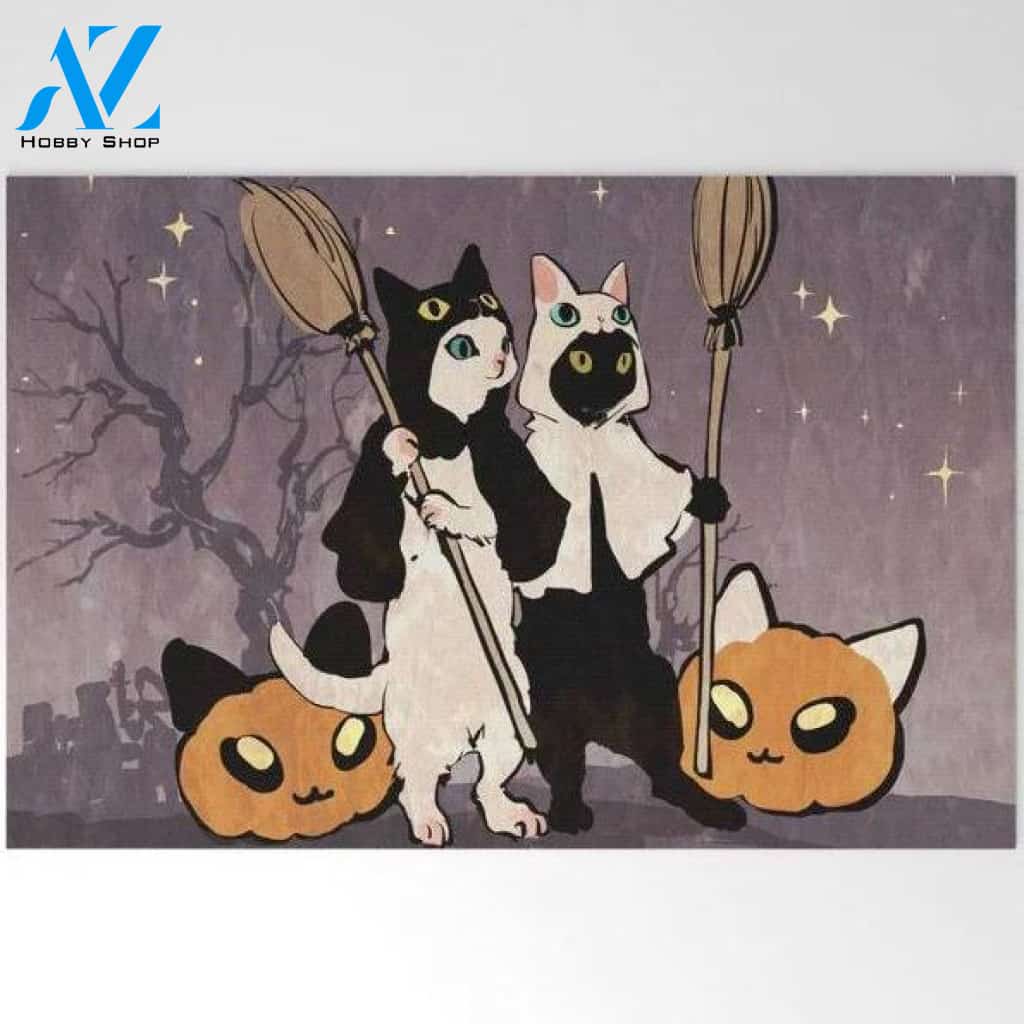 Halloween Cats Doormat Welcome Mat Housewarming Gift Home Decor Funny Doormat Gift For Cat Lovers Gift For Friend Halloween Day Gift