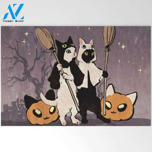 Halloween Cats Doormat Welcome Mat Housewarming Gift Home Decor Funny Doormat Gift For Cat Lovers Gift For Friend Halloween Day Gift