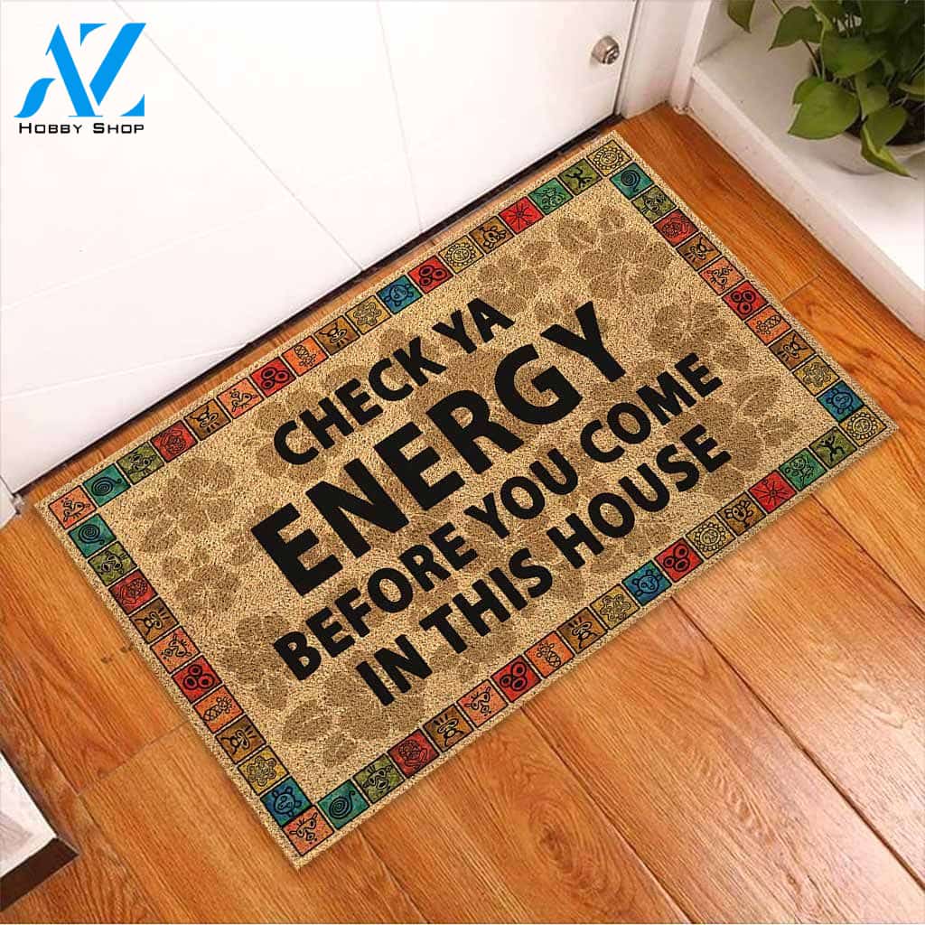 Halloween Check Ya Energy Before You Come In Doormat Indoor And Outdoor Mat Entrance Rug Sweet Home Decor Housewarming Gift Gift For Friend Family Stem Feminist