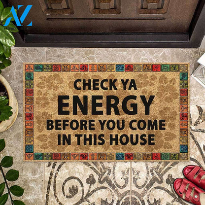 Halloween Check Ya Energy Before You Come In Doormat Indoor And Outdoor Mat Entrance Rug Sweet Home Decor Housewarming Gift Gift For Friend Family Stem Feminist