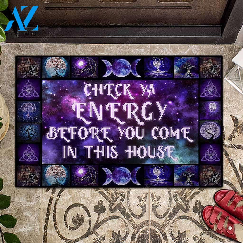 Halloween Check Ya Energy Before You Come In That House Doormat Indoor And Outdoor Mat Entrance Rug Sweet Home Decor Housewarming Gift Gift For Friend Family Stem Feminist