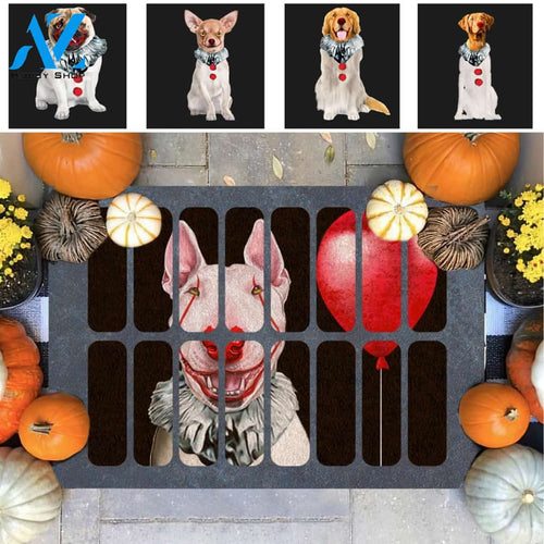 Halloween Clown Dog, Terror Clowns Return Personalized Doormat