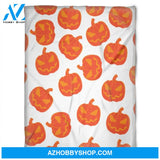 Halloween Cute Pumkins Fleece Blanket Halloween Adult Blanket, Pumpkins Emotions Halloween,Trick or Treat Home Decor Bedding Couch Sofa Soft And Comfy Cozy