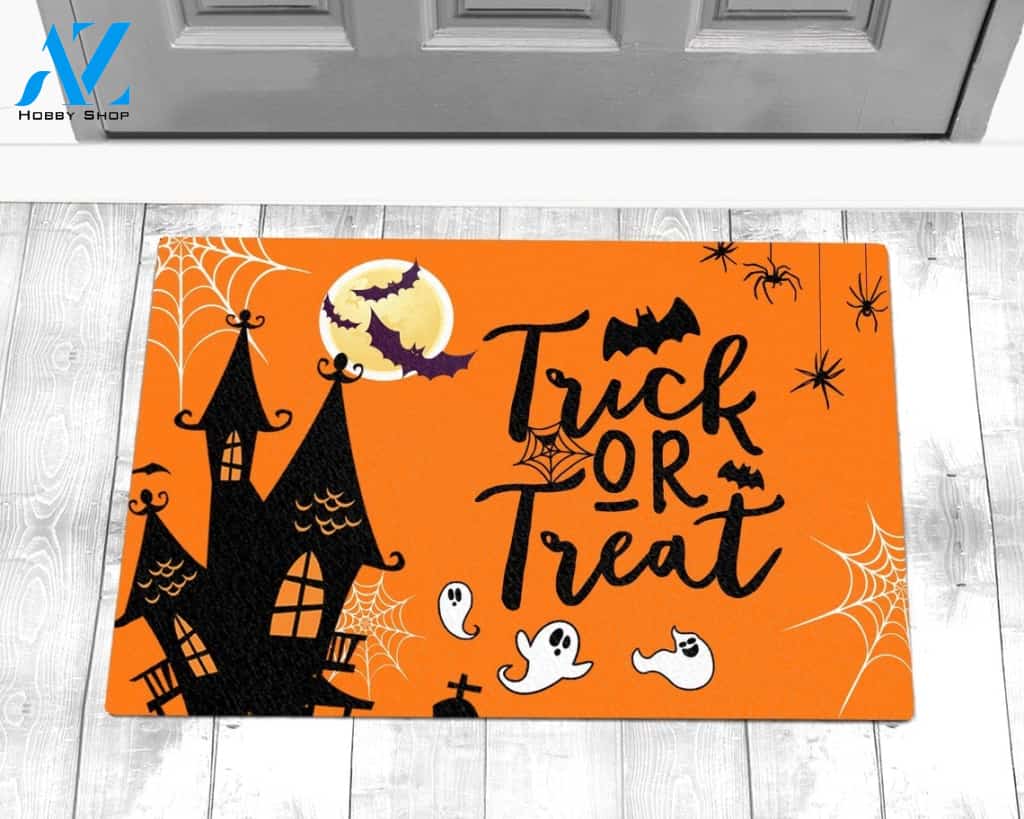 Halloween Cutie Ghosts Trick Or Treat Equality Doormat Indoor And Outdoor Mat Entrance Rug Sweet Home Decor Housewarming Gift Gift For Friend Family Stem Feminist