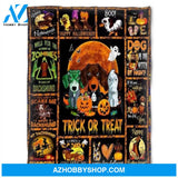 Halloween Dachshund Trick Or Treat Halloween Fleece Blanket Halloween Adult Blanket