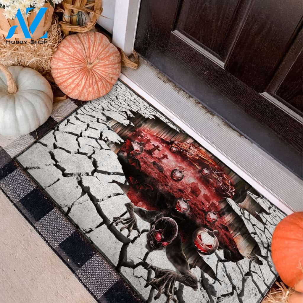Halloween Devil From Hell Doormat Indoor And Outdoor Mat Entrance Rug Sweet Home Decor Housewarming Gift Gift For Friend Family Stem Feminist