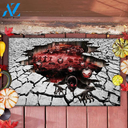 Halloween Devil From Hell Doormat Indoor And Outdoor Mat Entrance Rug Sweet Home Decor Housewarming Gift Gift For Friend Family Stem Feminist