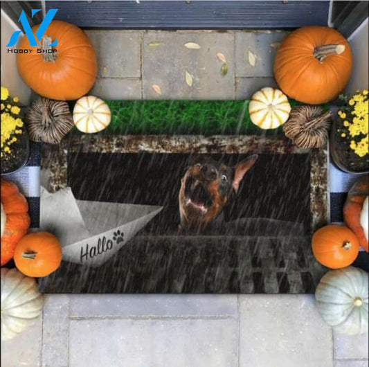 Halloween Doberman Pinscher It Doormat