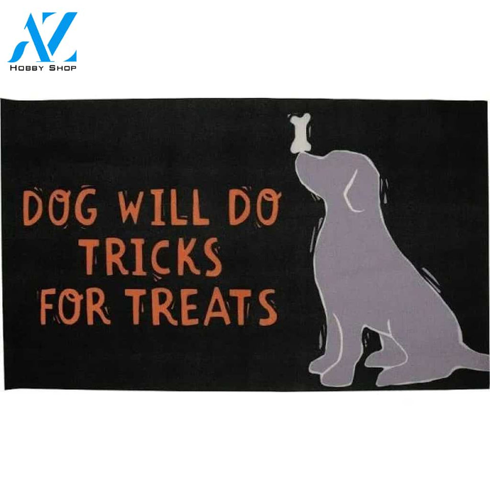 Halloween Dog Will Do Tricks For Treats Doormat Welcome Mat Housewarming Gift Home Decor Funny Doormat Gift For Dog Lovers Happy Halloween