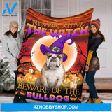 Halloween Dog Witch Blanket, Bulldog Witch, Never Mind The Witch,Gift Home Decor Bedding Couch Sofa Soft And Comfy Cozy