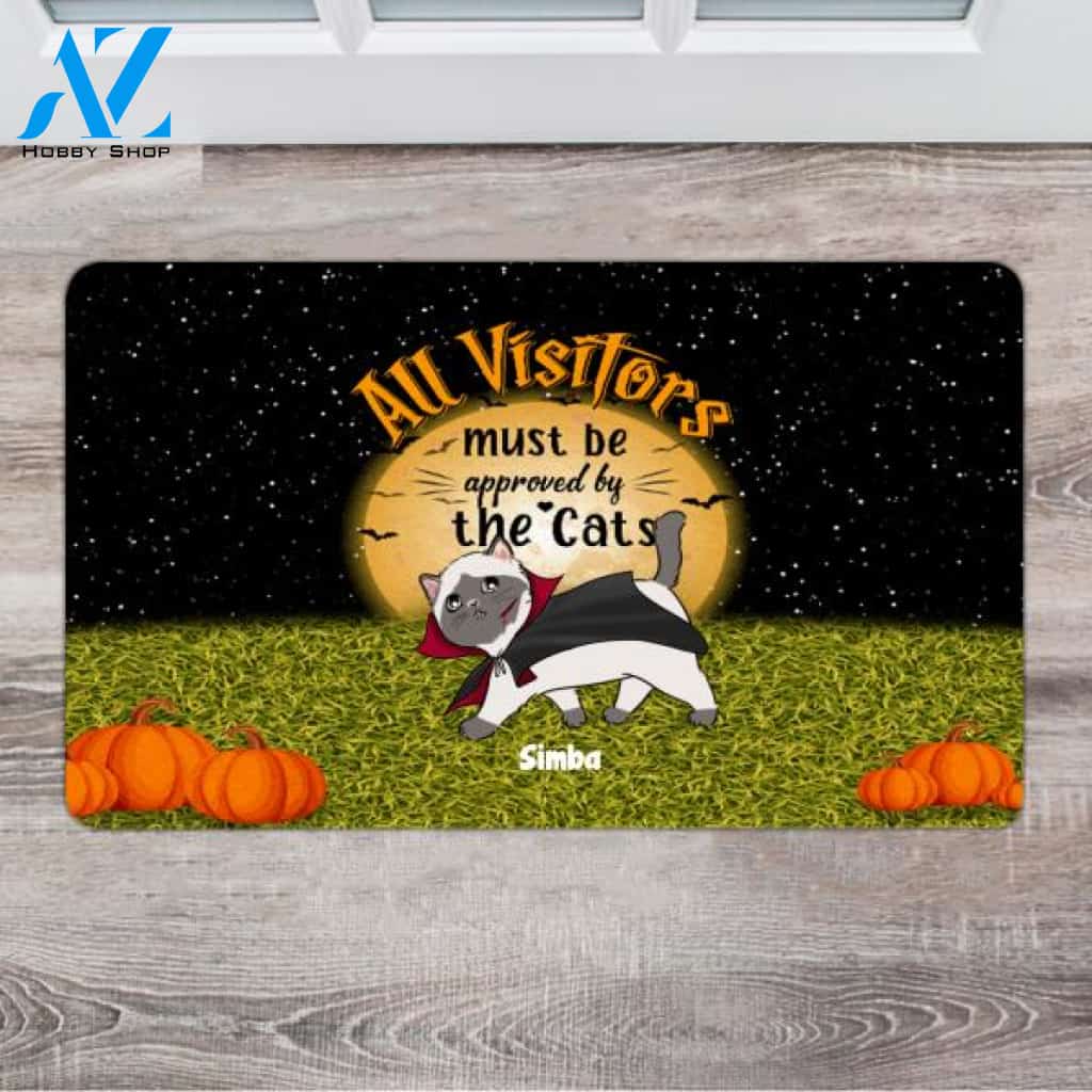 Personalized Halloween Doormat - Halloween Gift Ideas - Up To 6 Cats