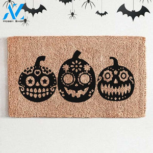 Halloween Doormat - Skull Pumpkins | Welcome Mat | House Warming Gift