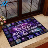 Halloween Doormat, Welcome Rug, Check Ya Energy Before You Come In This House Purple Doormat