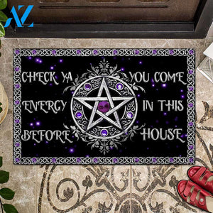 Halloween DoormatCheck Ya Energy Purple Pentagram Doormat