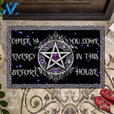Halloween DoormatCheck Ya Energy Purple Pentagram Doormat