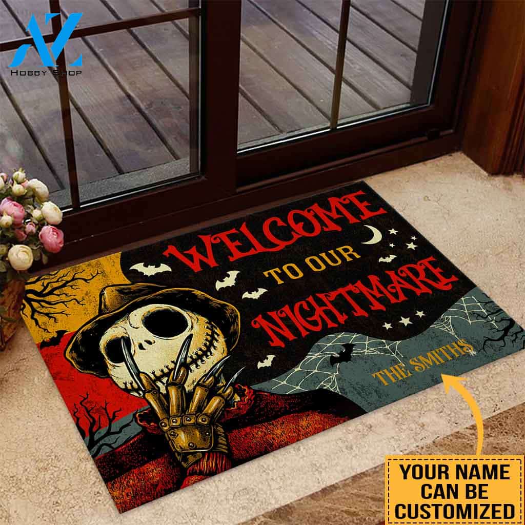 Halloween DoormatWelcome To Our Nightmare Personalized Doormat
