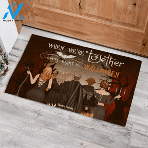 Halloween Family Personalized Doormat, Witch Dracula Trick Or Treat Night Girlfriend Family Children, AZ Custom Live Preview AM07