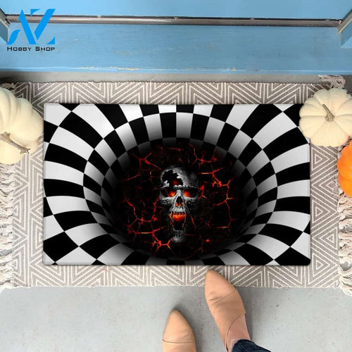 Halloween Fire Skull Doormat Indoor And Outdoor Mat Entrance Rug Sweet Home Decor Housewarming Gift Gift For Friend Family Stem Feminist