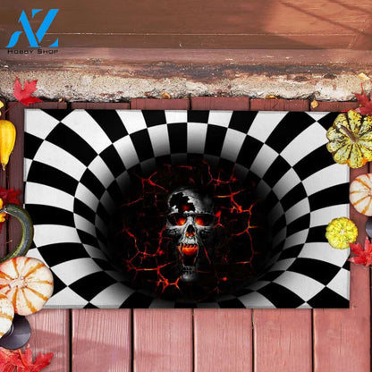 Halloween Fire Skull Doormat Indoor And Outdoor Mat Entrance Rug Sweet Home Decor Housewarming Gift Gift For Friend Family Stem Feminist