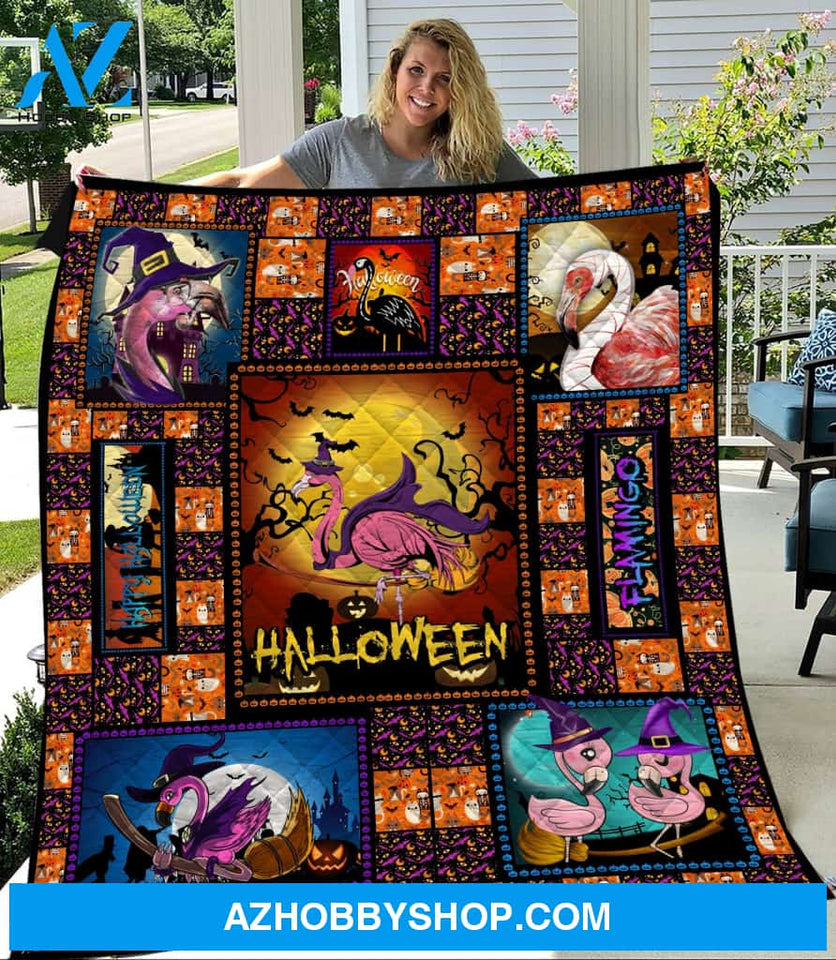 Halloween Flamingo Quilt Blanket 1