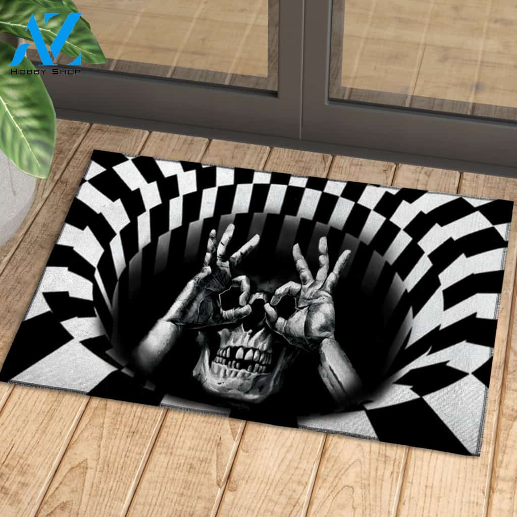 Halloween Funny Skull Doormat Indoor And Outdoor Mat Entrance Rug Sweet Home Decor Housewarming Gift Gift For Friend Family Stem Feminist