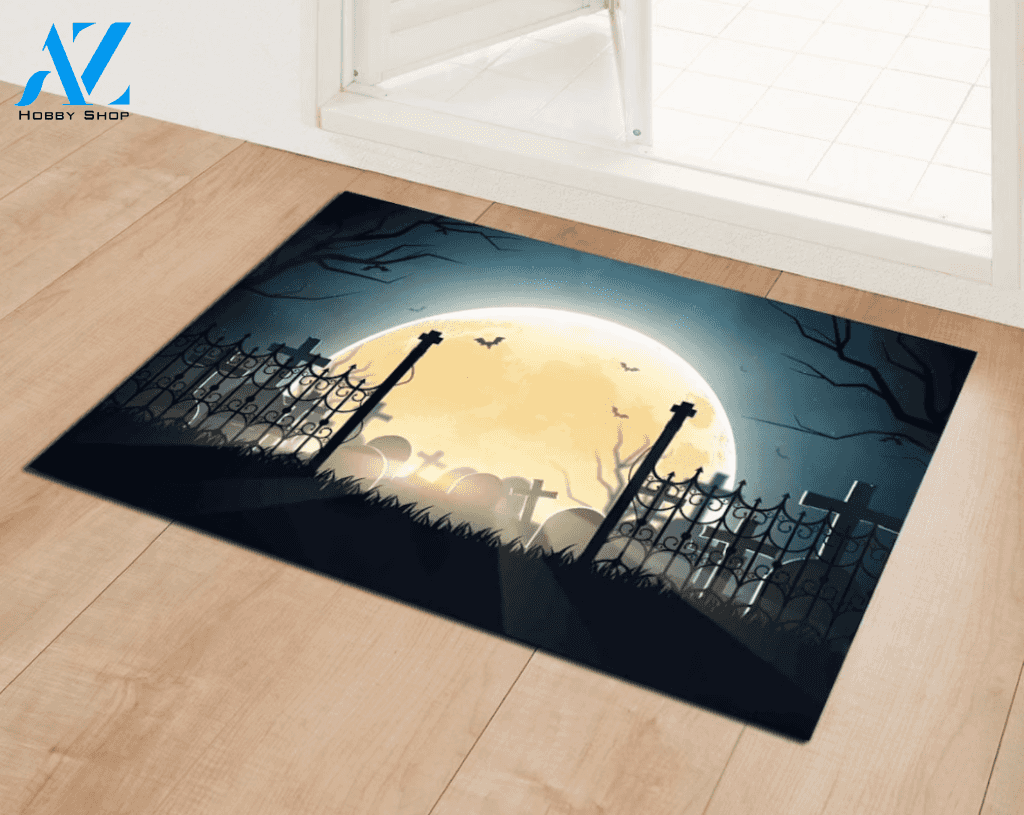 Halloween Gate To The The Cemetery Equality Doormat Indoor And Outdoor Mat Entrance Rug Sweet Home Decor Housewarming Gift Gift For Friend Family Stem Feminist