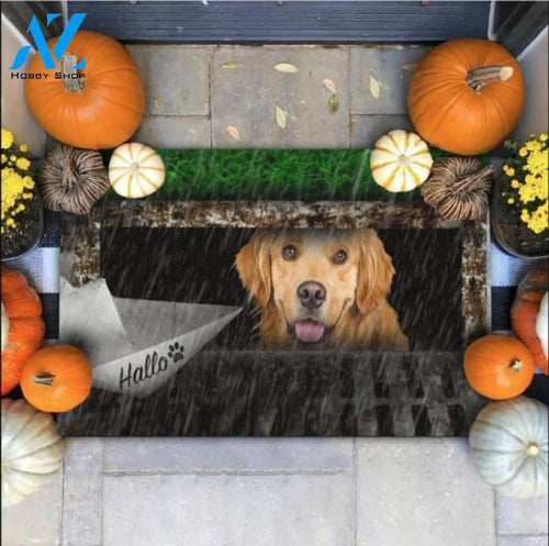 Halloween Golden Retriever It Doormat