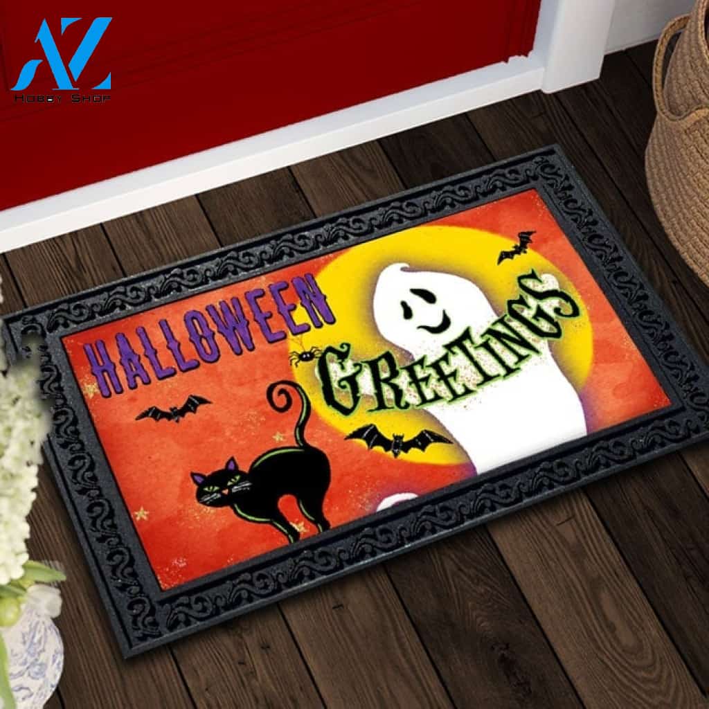 Halloween Greetings Ghost Doormat - 18