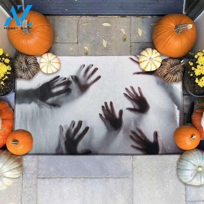 Halloween Hands Under Glass Doormat Indoor And Outdoor Mat Entrance Rug Sweet Home Decor Housewarming Gift Gift For Friend Family Stem Feminist