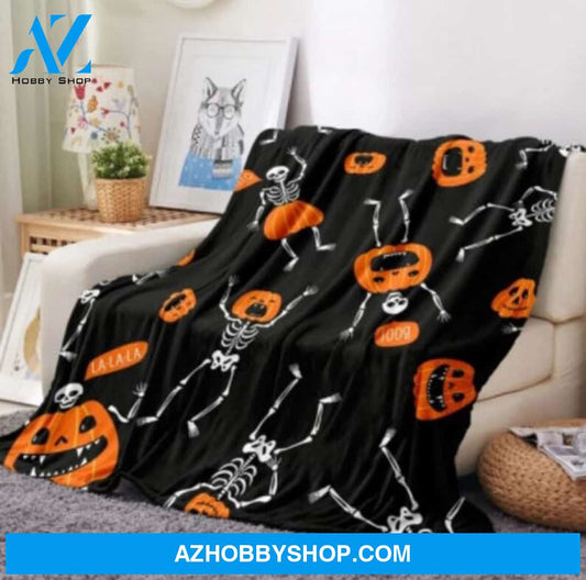 Halloween Happy Halloween And Black Witch Fleece Blanket Halloween Adult Blanket