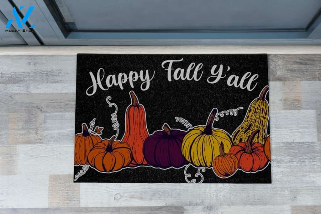 Halloween Happy Fall Y'all Equality Doormat Indoor And Outdoor Mat Entrance Rug Sweet Home Decor Housewarming Gift Gift For Friend Family Stem Feminist