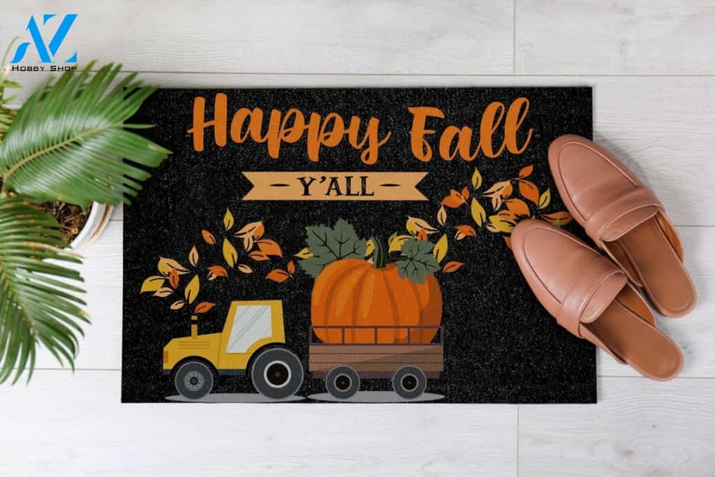Halloween Happy Fall Y'all Equality Doormat Indoor And Outdoor Mat Entrance Rug Sweet Home Decor Housewarming Gift Gift For Friend Family Stem Feminist