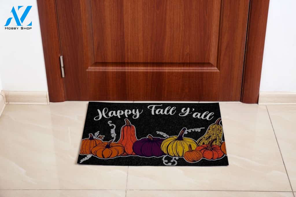 Halloween Happy Fall Y'all Equality Doormat Indoor And Outdoor Mat Entrance Rug Sweet Home Decor Housewarming Gift Gift For Friend Family Stem Feminist