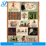 Halloween Happy Haunting All Hallows Eye Fleece Blanket Halloween Adult Blanket, Pumpkins Emotions Halloween,Trick or Treat Home Decor Bedding Couch Sofa Soft And Comfy Cozy