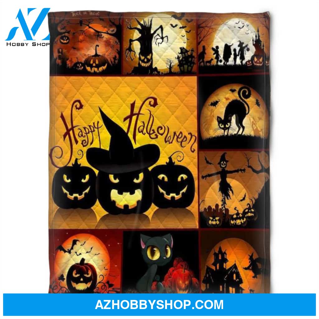 Halloween Happy Halloween Night Fleece Blanket Halloween Adult Blanket