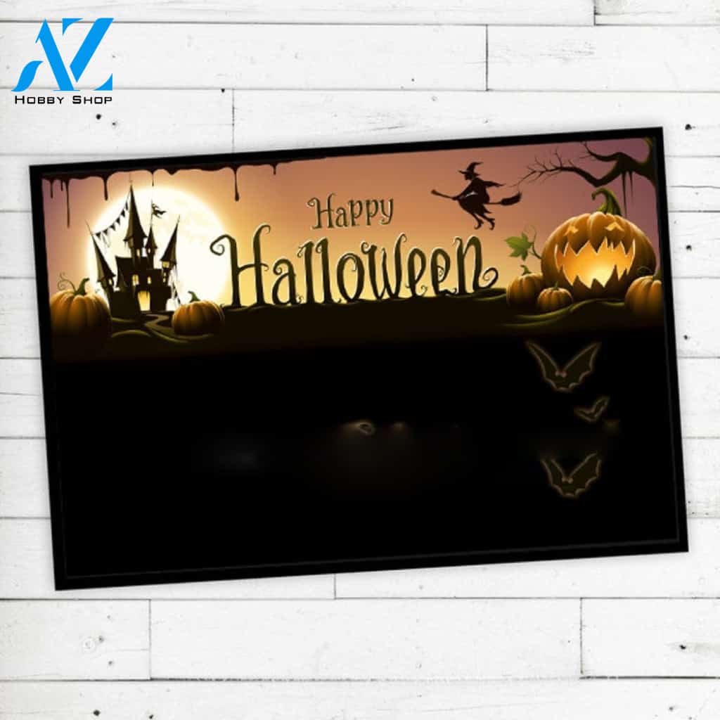 Halloween Haunted House And The Scary Pumpkin Equality Doormat Indoor And Outdoor Mat Entrance Rug Sweet Home Decor Housewarming Gift Gift For Friend Family Stem Feminist